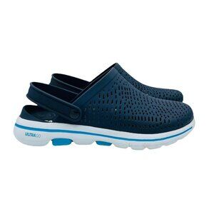 Skechers Shoes Womens 8 Blue Foamies Ultra Go Comfort Slip On Clog Sandal Mules